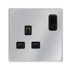 Click Definity Complete SFCH30035BK 13A 1G RF Smart Socket - Polished Chrome - Black Insert