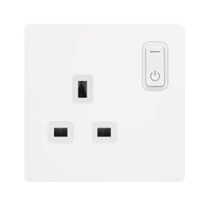 Click Definity Complete SFMW30035PW 13A 1G RF Smart Socket - Metal White - Polar White Insert