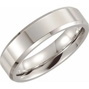 Cobalt 6 mm Beveled-Edge Band Size 10.5