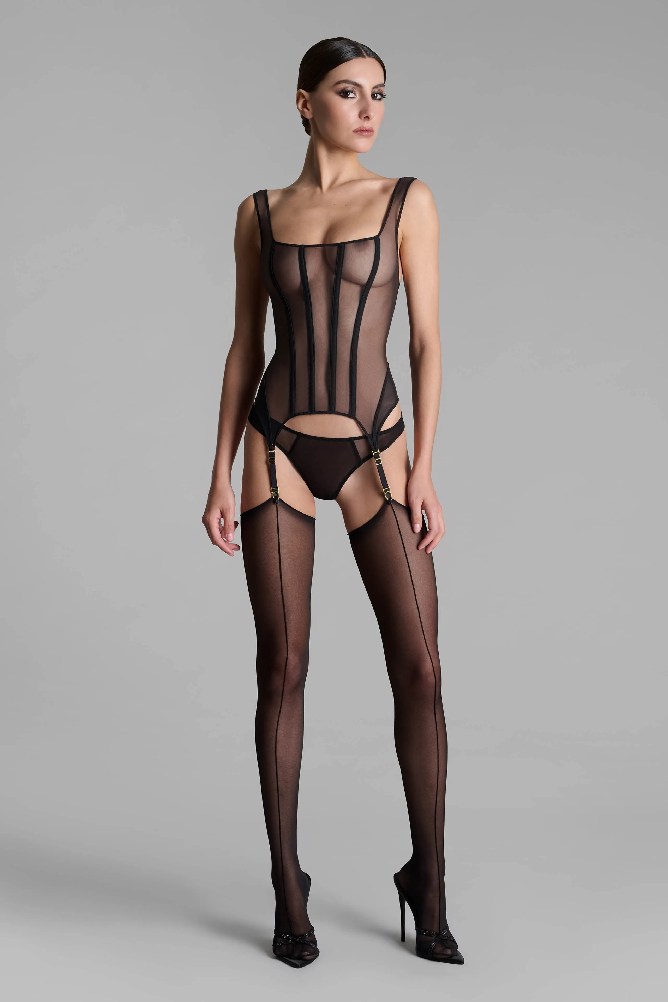 Corset top with Suspenders - L'Amoureuse