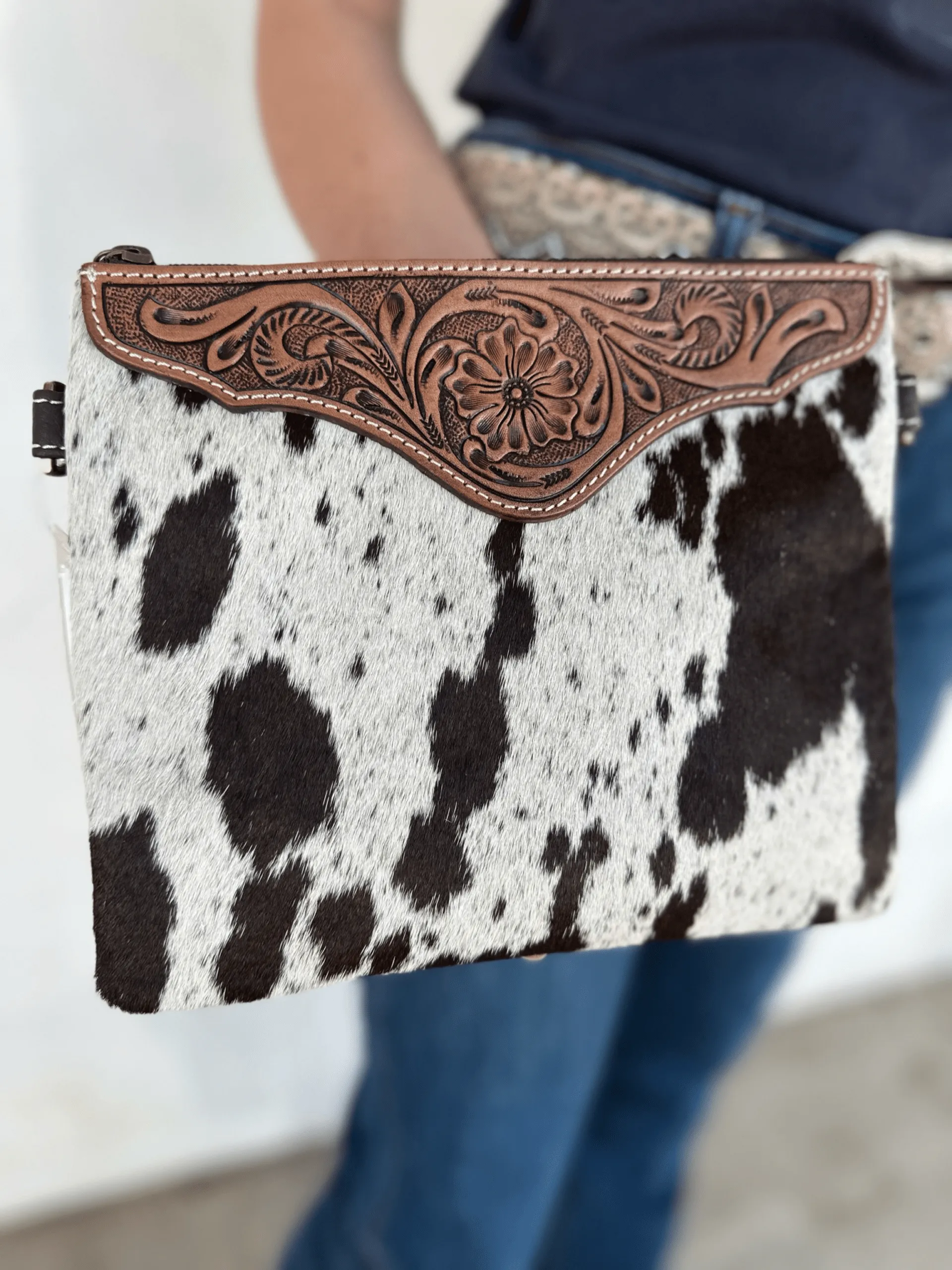 Costa Rica Tooling Leather Clutch Bag