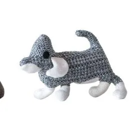 Creative Co-Op Cotton Knit Animal Rattle
