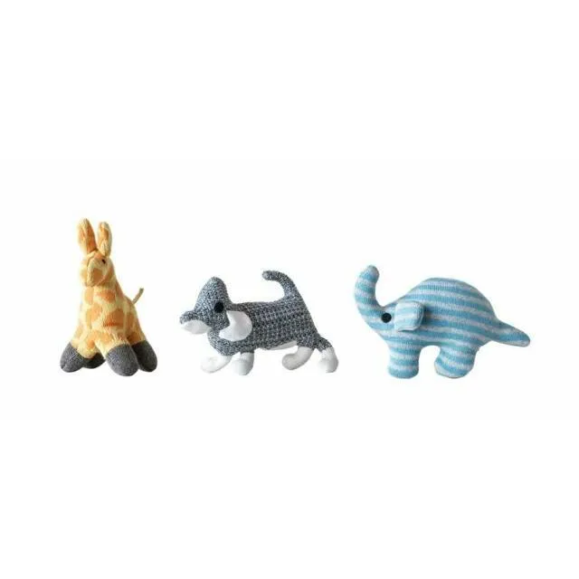 Creative Co-Op Cotton Knit Animal Rattle