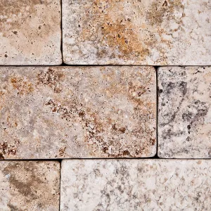 Crema Marfil Marble 2 X 4 Brick Mosaic Tile, Polished & Beveled - Lot of 50 sq. ft.