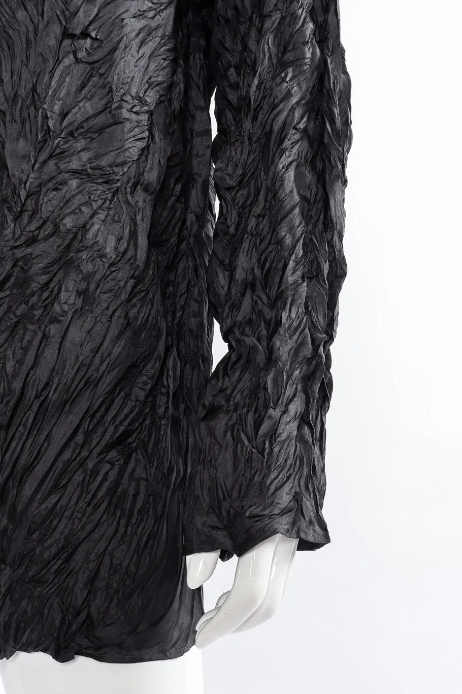 Crinkle Pleat Turtleneck Top