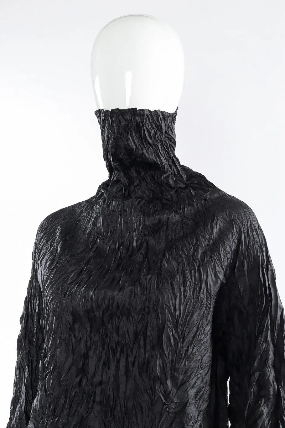 Crinkle Pleat Turtleneck Top