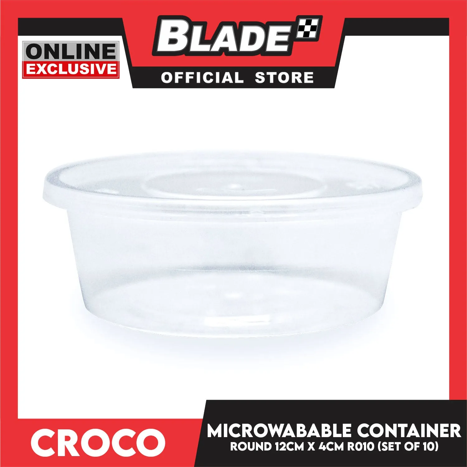 Croco Microwavable Container Round 12CMx4CM R010 (Set of 10)