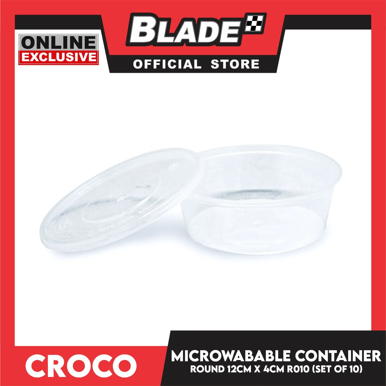 Croco Microwavable Container Round 12CMx4CM R010 (Set of 10)