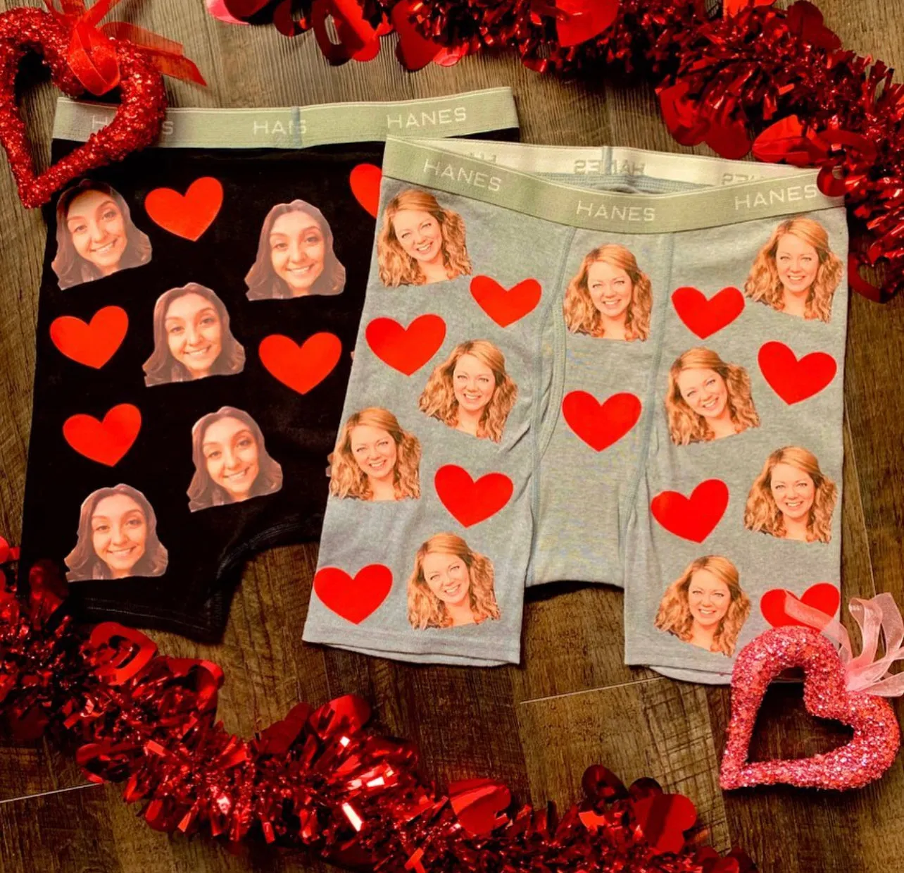 Custom Photo Underwear, Matching Set of Face Panties and Boxer Bundle, Couples Gift Set
