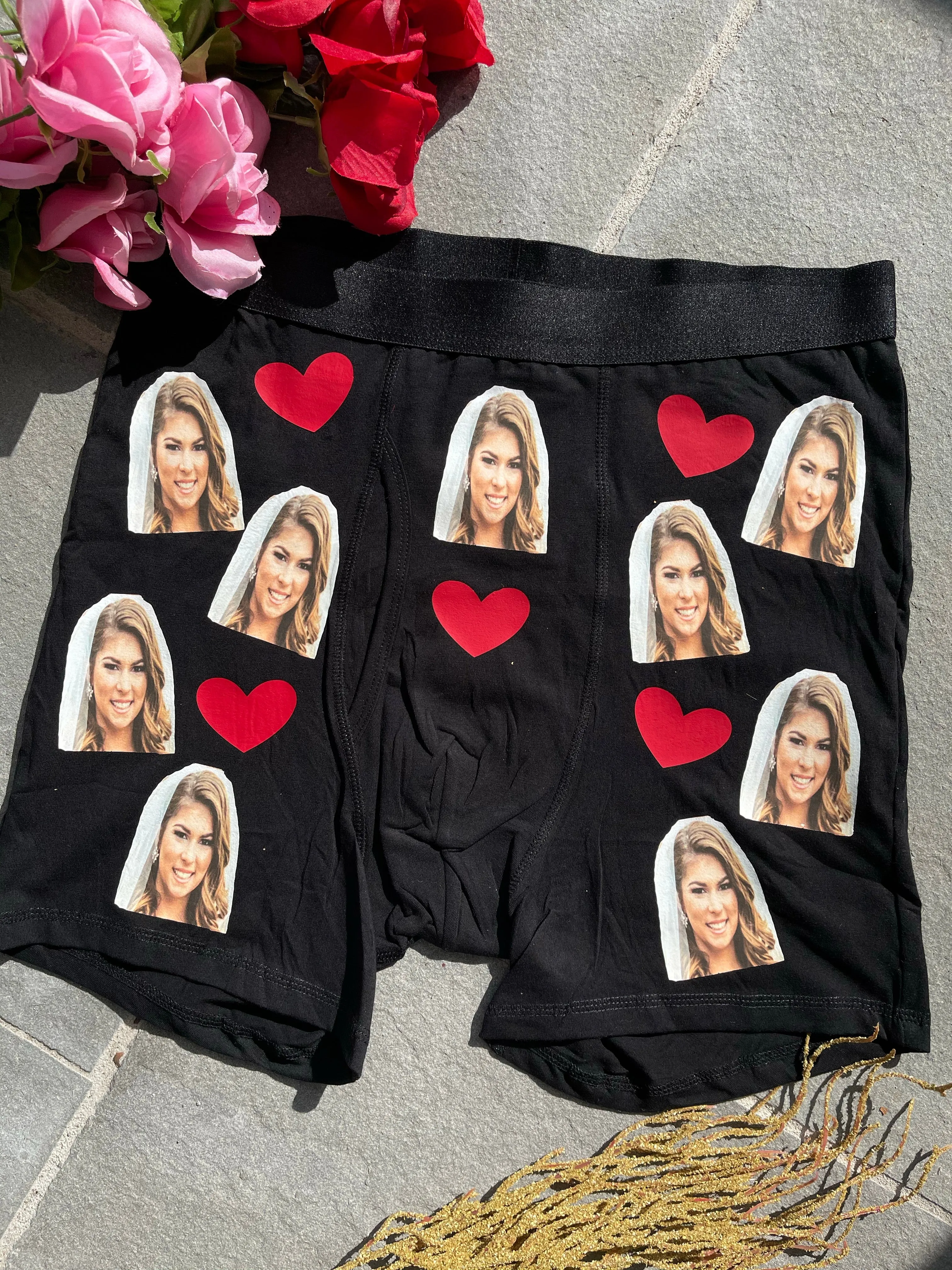 Custom Photo Underwear, Matching Set of Face Panties and Boxer Bundle, Couples Gift Set