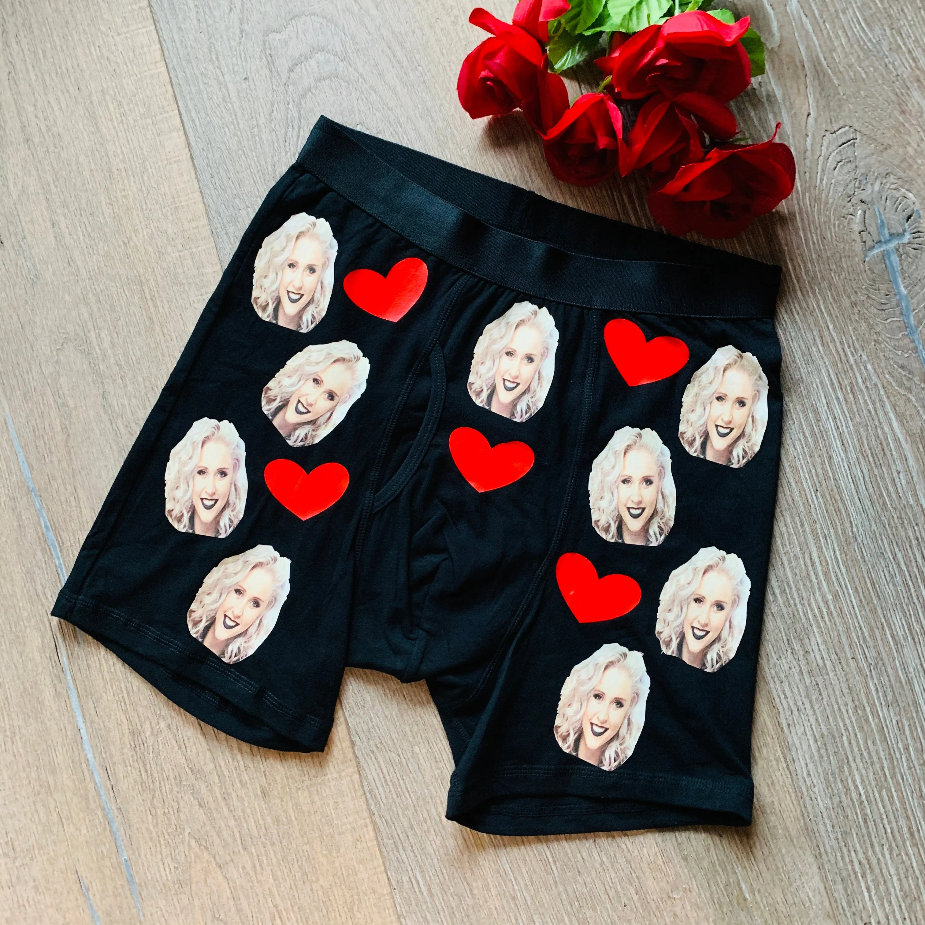 Custom Photo Underwear, Matching Set of Face Panties and Boxer Bundle, Couples Gift Set