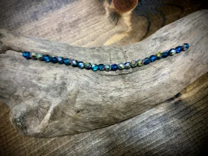 Czech Glass Fire Polished Bead Strand - Faceted Rounds - 5mm - 5”