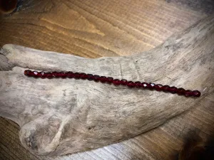 Czech Glass Fire Polished Bead Strand - Faceted Rounds - 5mm - 5”