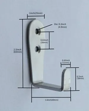 Deezio Stainless Steel Robe Hook Bath Towel Hooks Wall Hangers, Brushed Nickel, Pack of 20