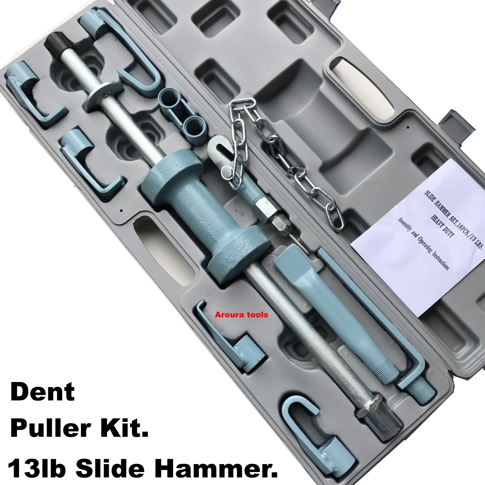 DENT PULLER KIT 13 LB SLIDING HAMMER - NEW IN CASE.
