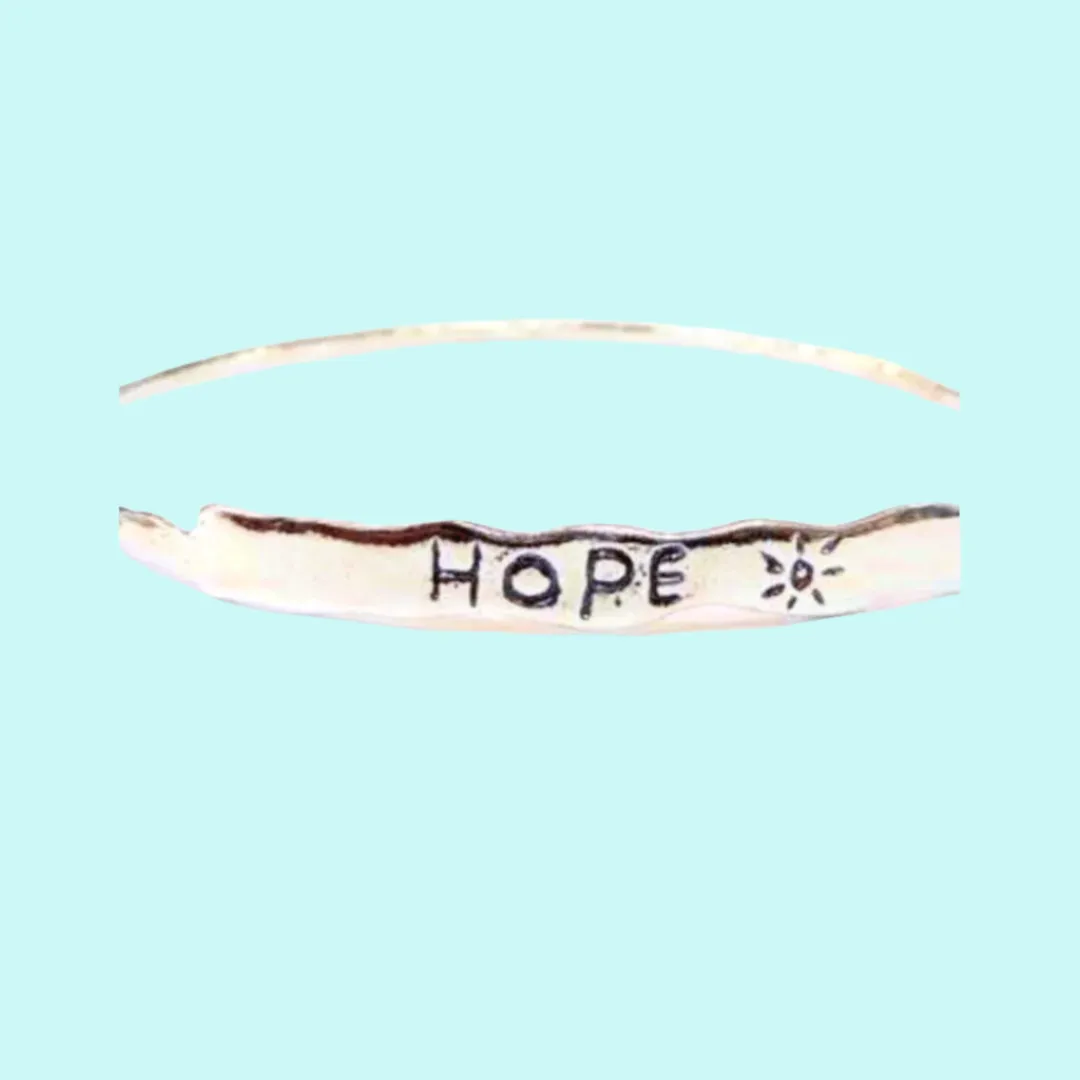 Designer silver bangles Israeli jewelry sterling silver bangle bracelet Hope.