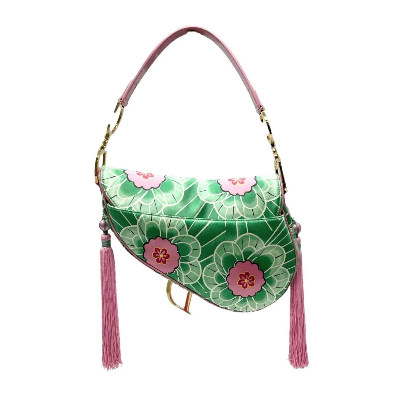 Dior Green Koi Silk Saddle Bag