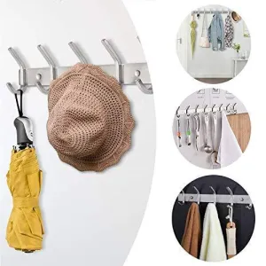 Dosens Coat Hook Rack Wall Mount SUS-304 Stainless Steel Hanger Clothes Hat Holder 10 Hooks 2-pack