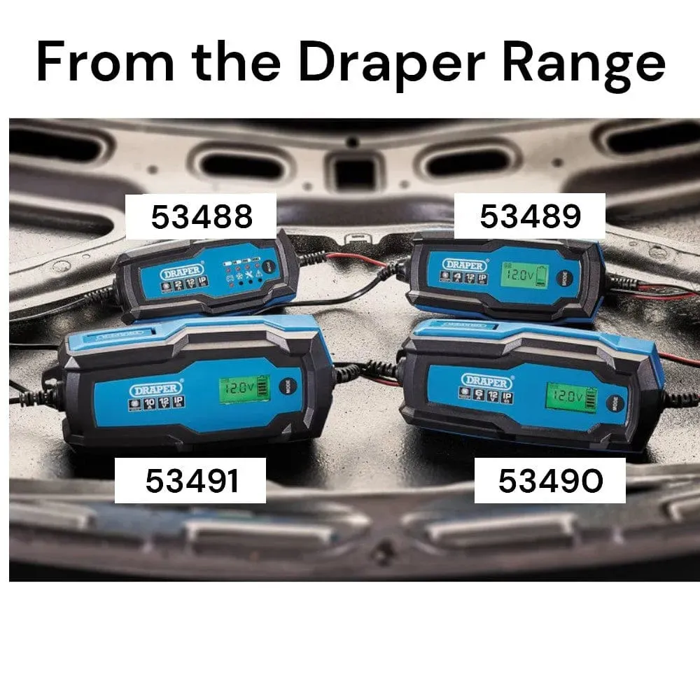 Draper 53491 6/12V Smart Charger And Battery Maintainer  10A Dr-53491