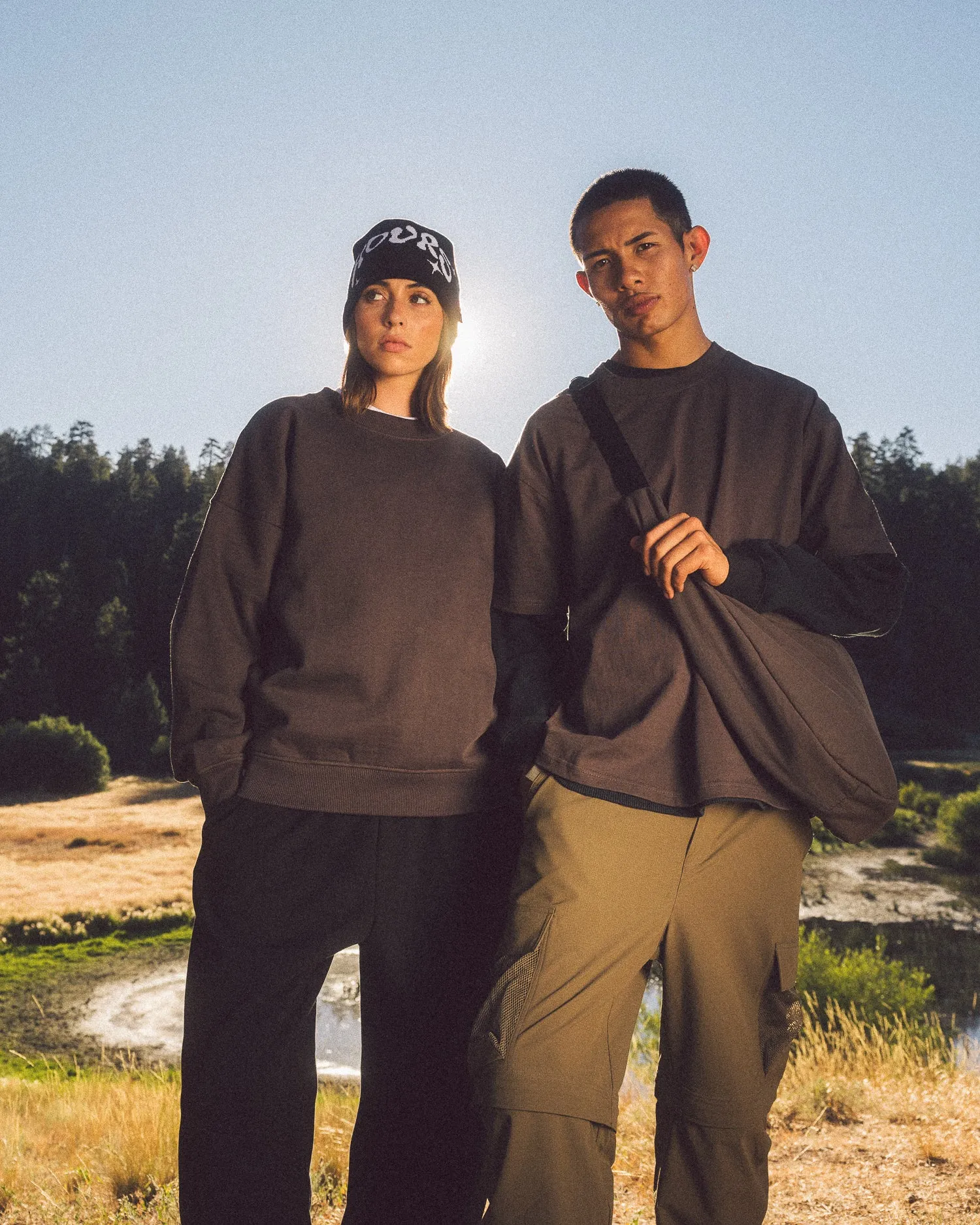 Drop Shoulder Crewneck - Espresso