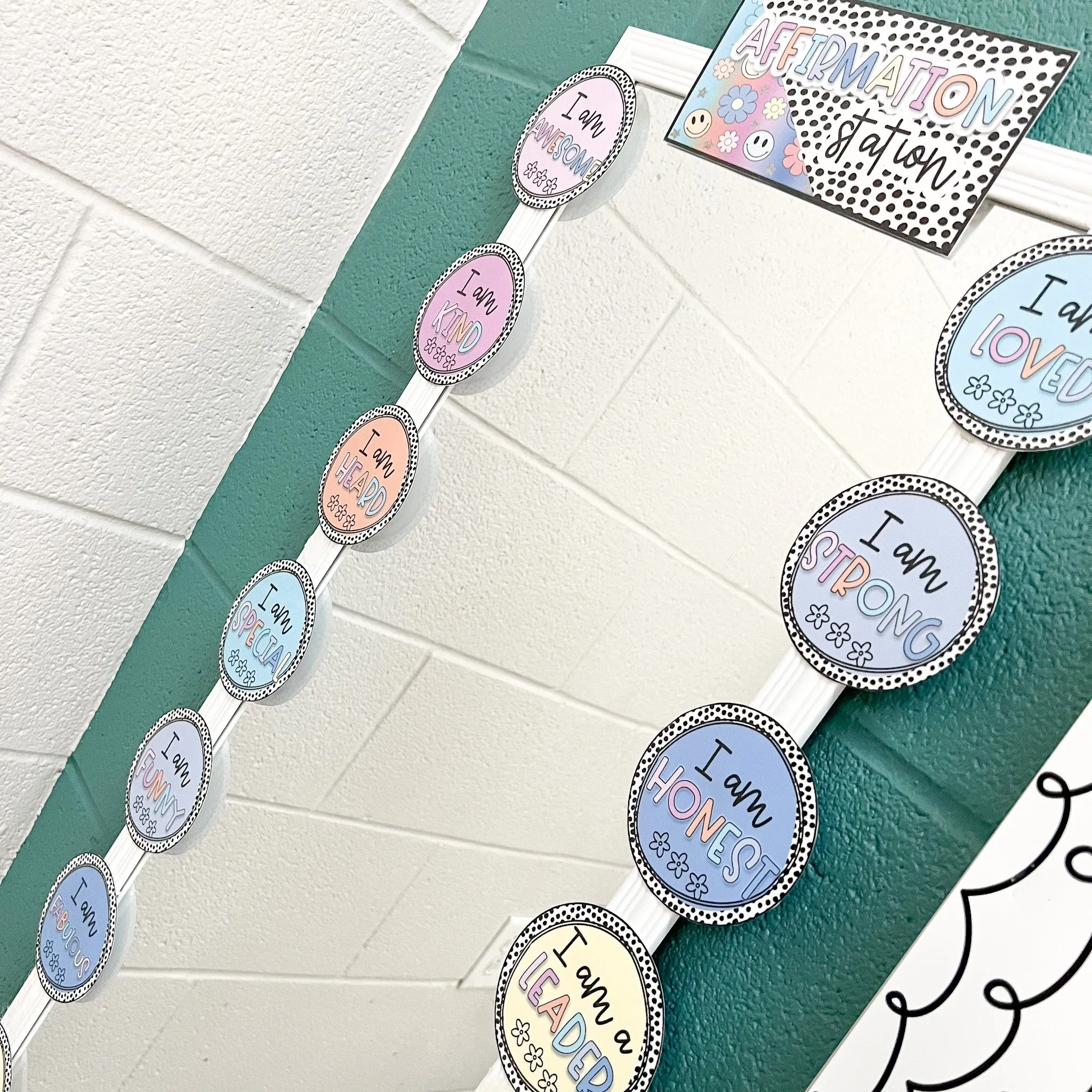 EDITABLE Affirmation Station | SPOTTED SMILEYS | DIGITAL DOWNLOAD