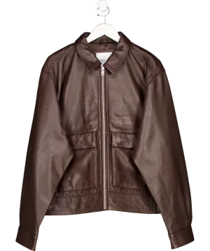 Edwin Brown Dogma Leather Jacket UK M