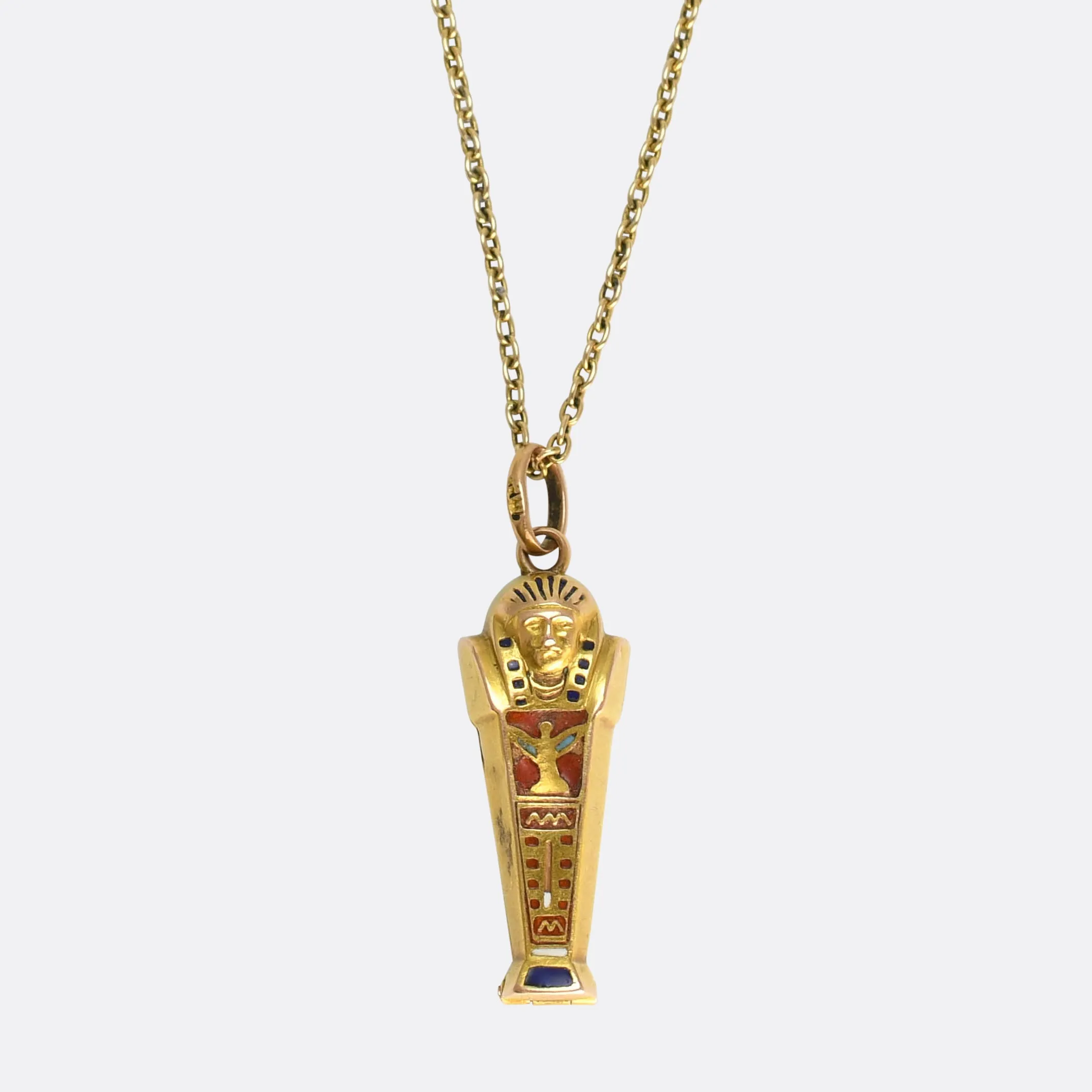 Egyptian Revival Enamel Sarcophagus Charm