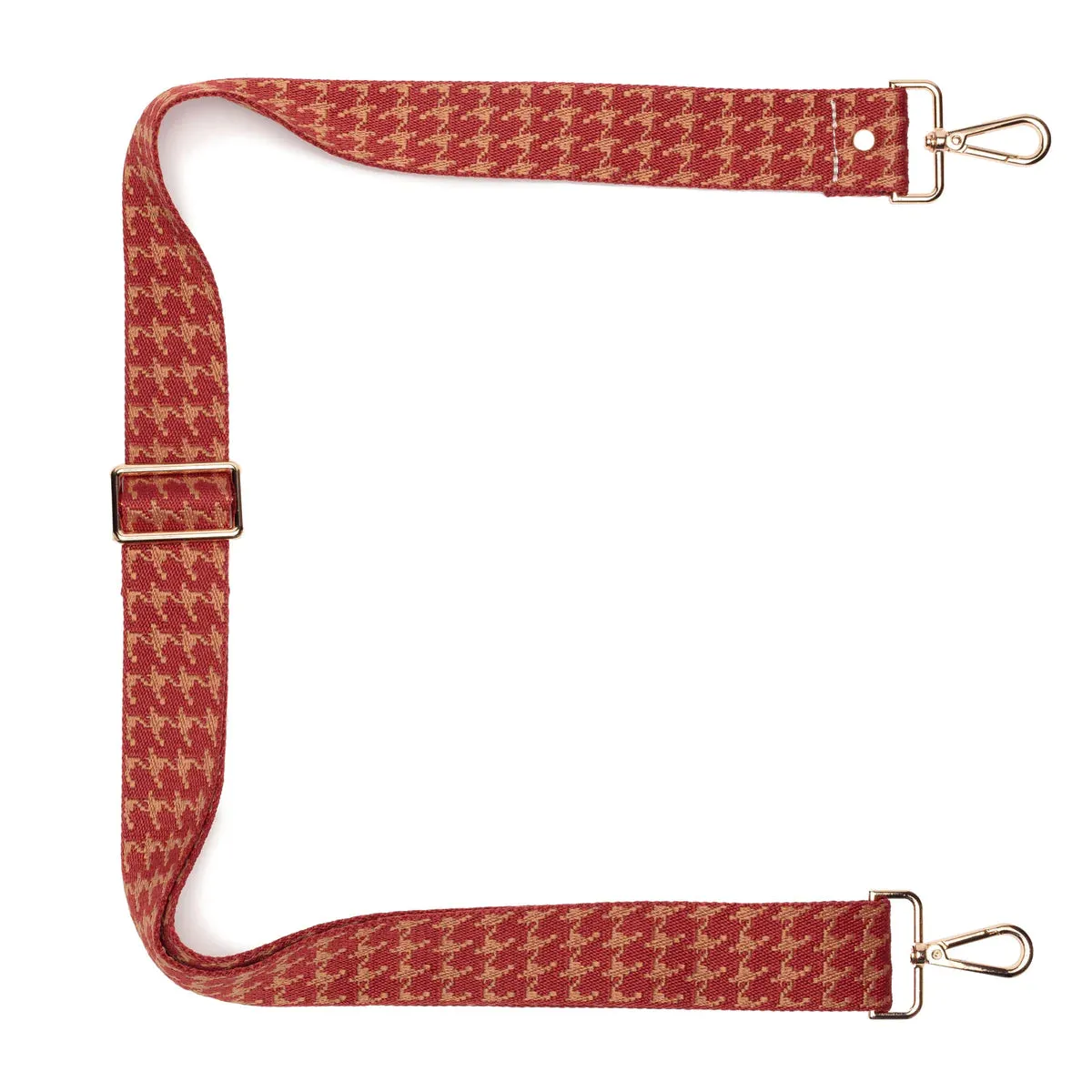 Elie Beaumont Crossbody Strap in Ruby Dogtooth