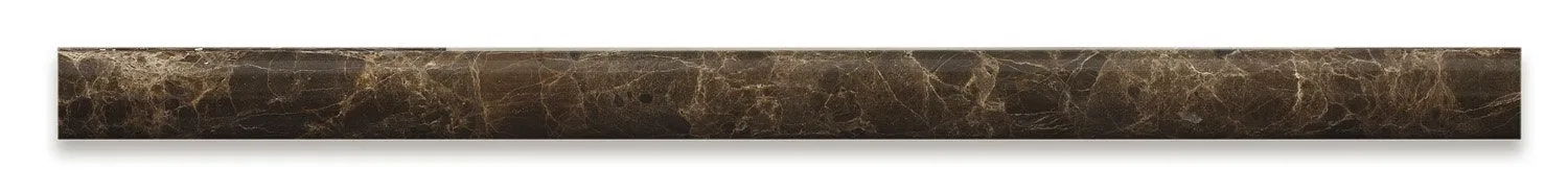 Emperador Dark Marble Polished 3/4 X 12 Bullnose Liner - Box of 5 pcs.
