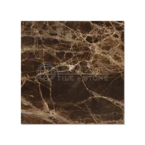 Emperador Dark Spanish Marble 4 X 4 Field Tile, Polished