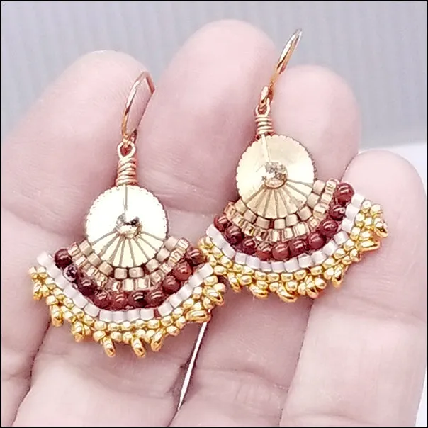Fan Earrings Rich Gold