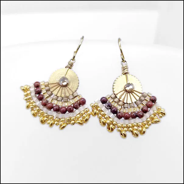 Fan Earrings Rich Gold
