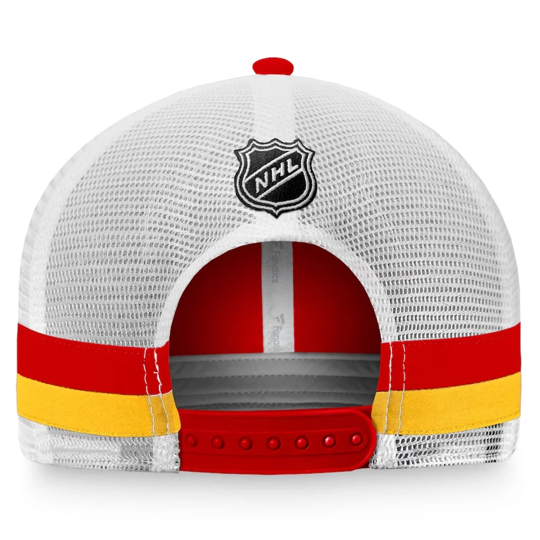 Fanatics Fundamental Structured Trucker w/Stripes Hat - Calgary Flames