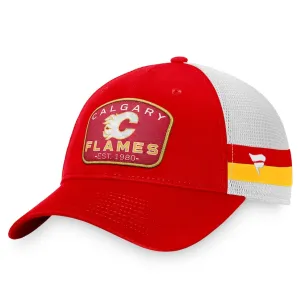 Fanatics Fundamental Structured Trucker w/Stripes Hat - Calgary Flames