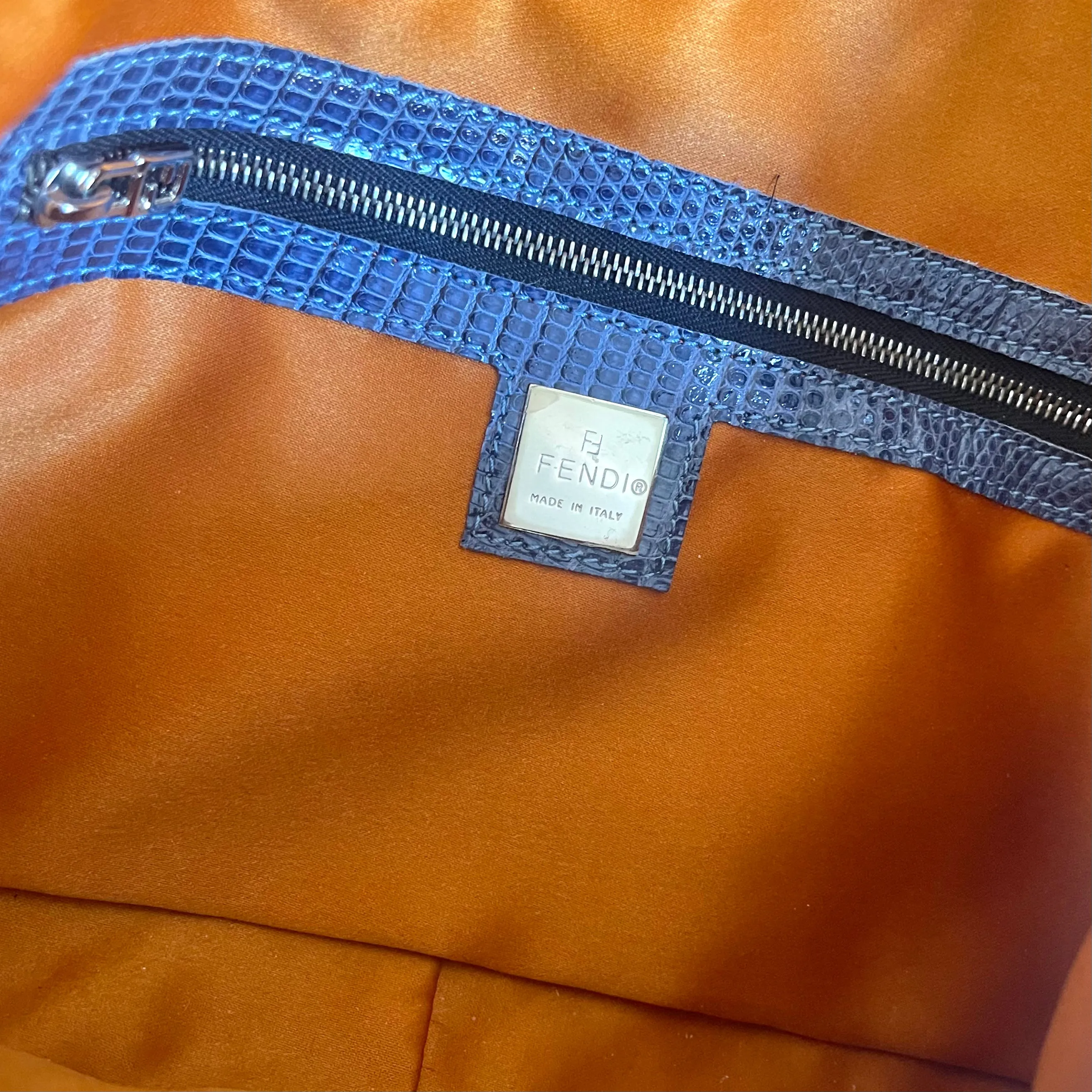 Fendi Baby Blue Sequin Baguette Bag