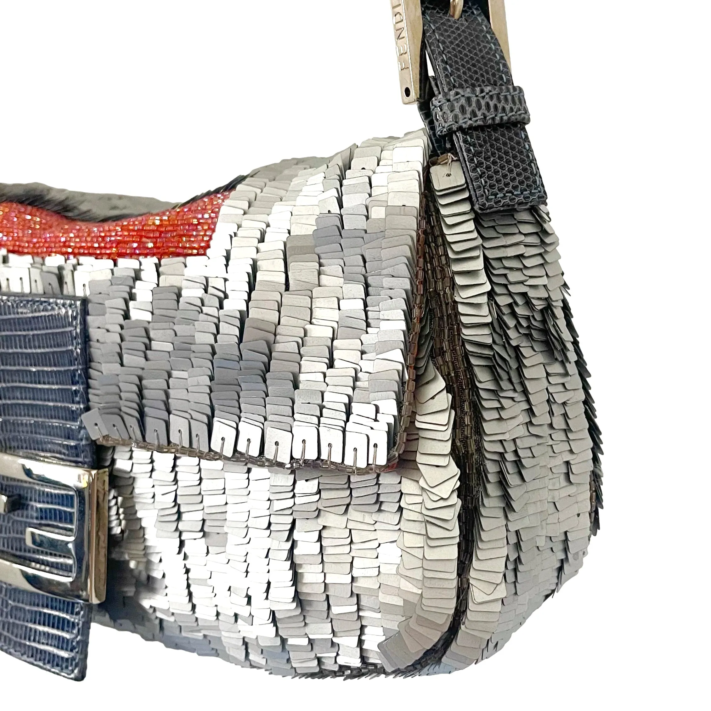Fendi Baby Blue Sequin Baguette Bag