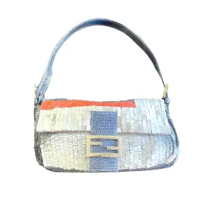 Fendi Baby Blue Sequin Baguette Bag