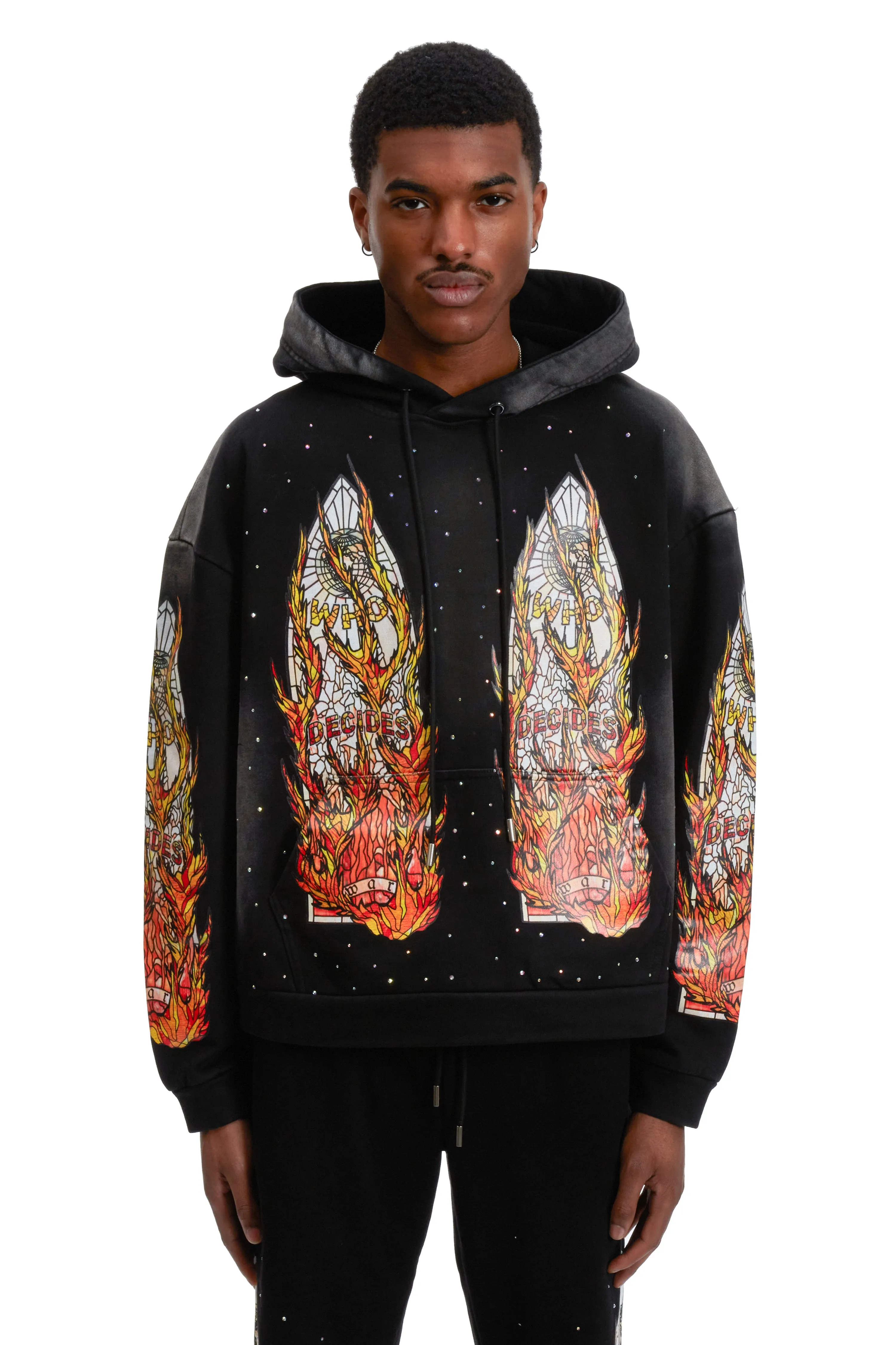 FLAME GLASS HOODED SWEATSHIRT