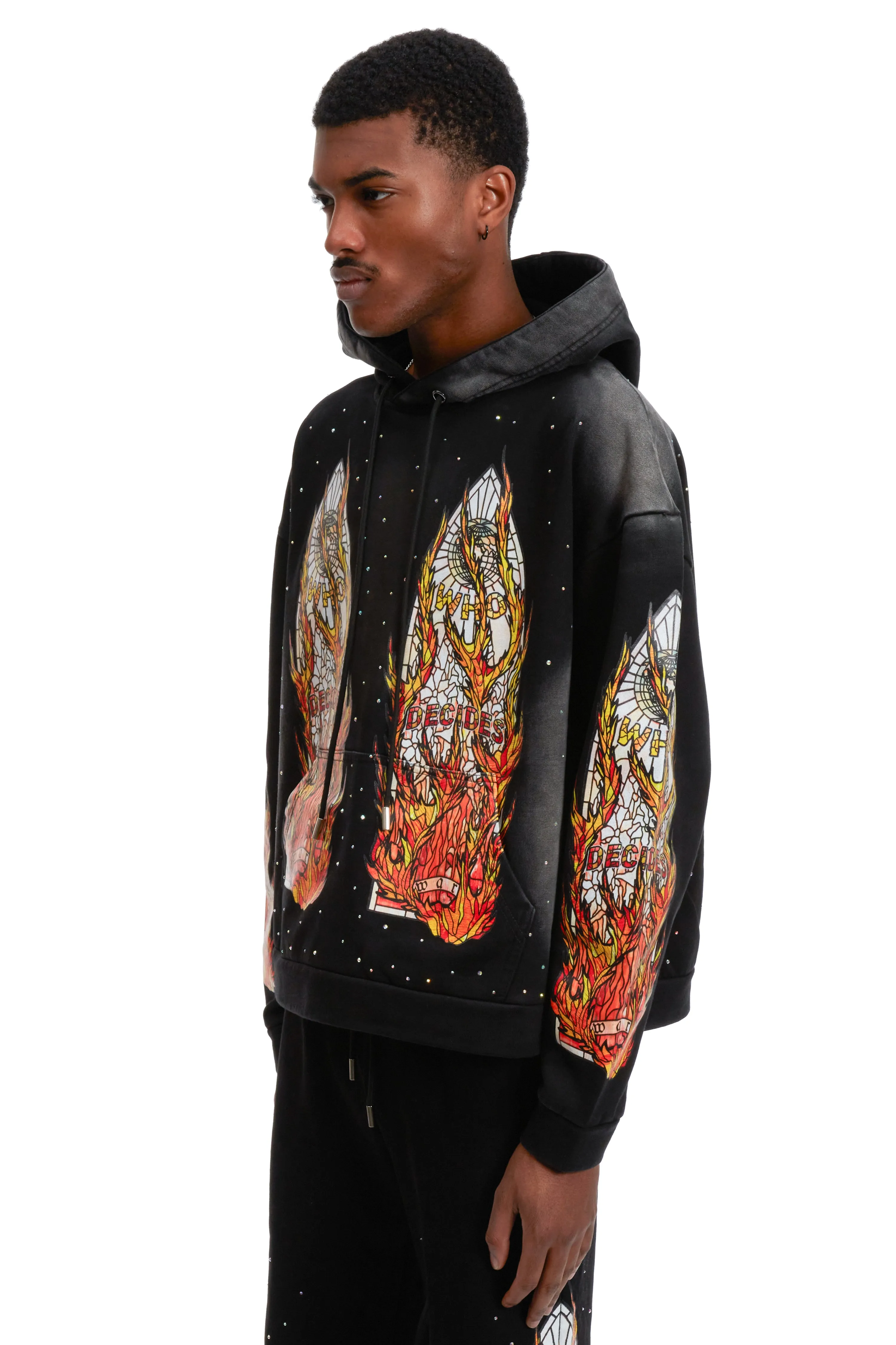 FLAME GLASS HOODED SWEATSHIRT