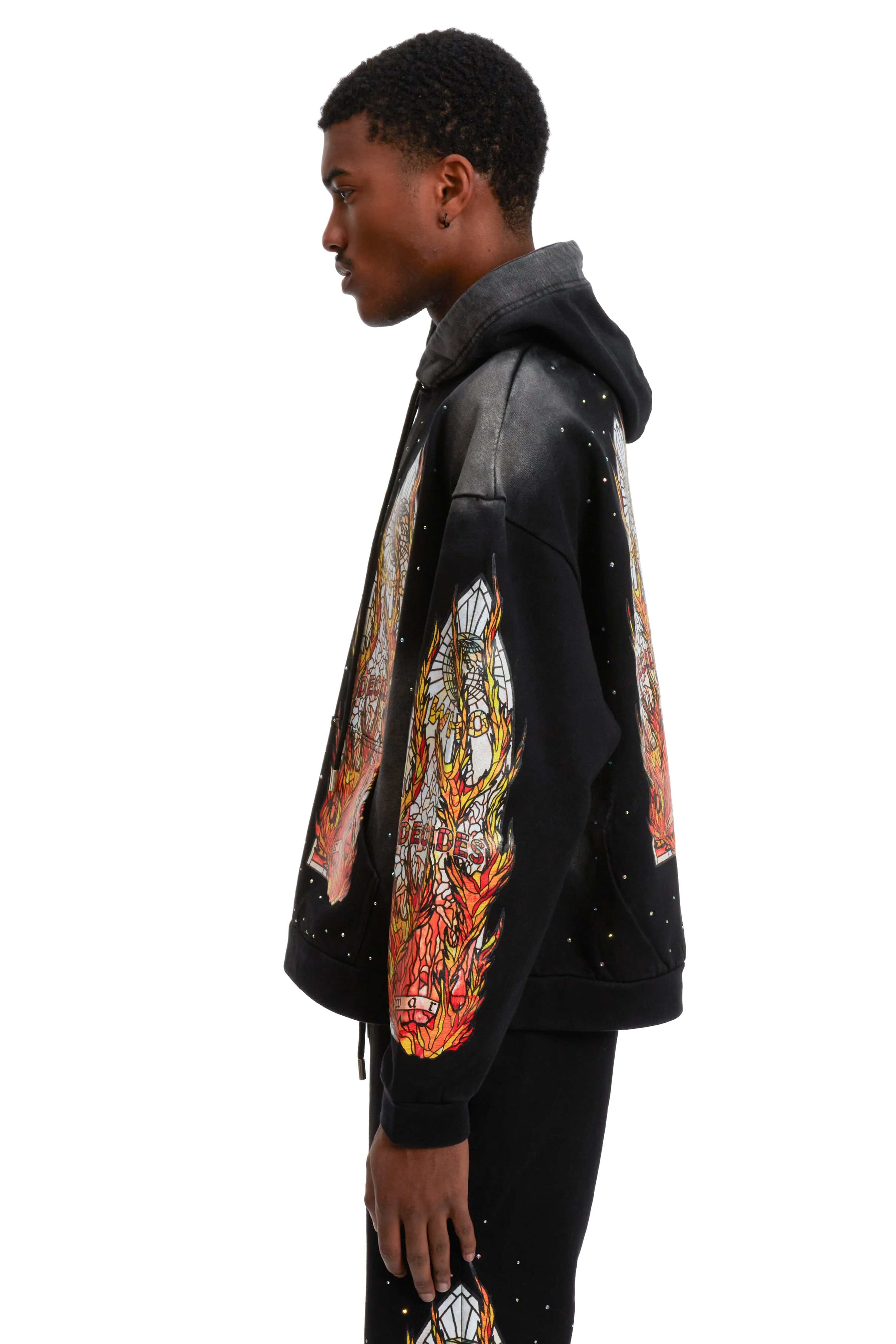 FLAME GLASS HOODED SWEATSHIRT