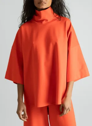 Flared Sleeve Turtleneck - Orange