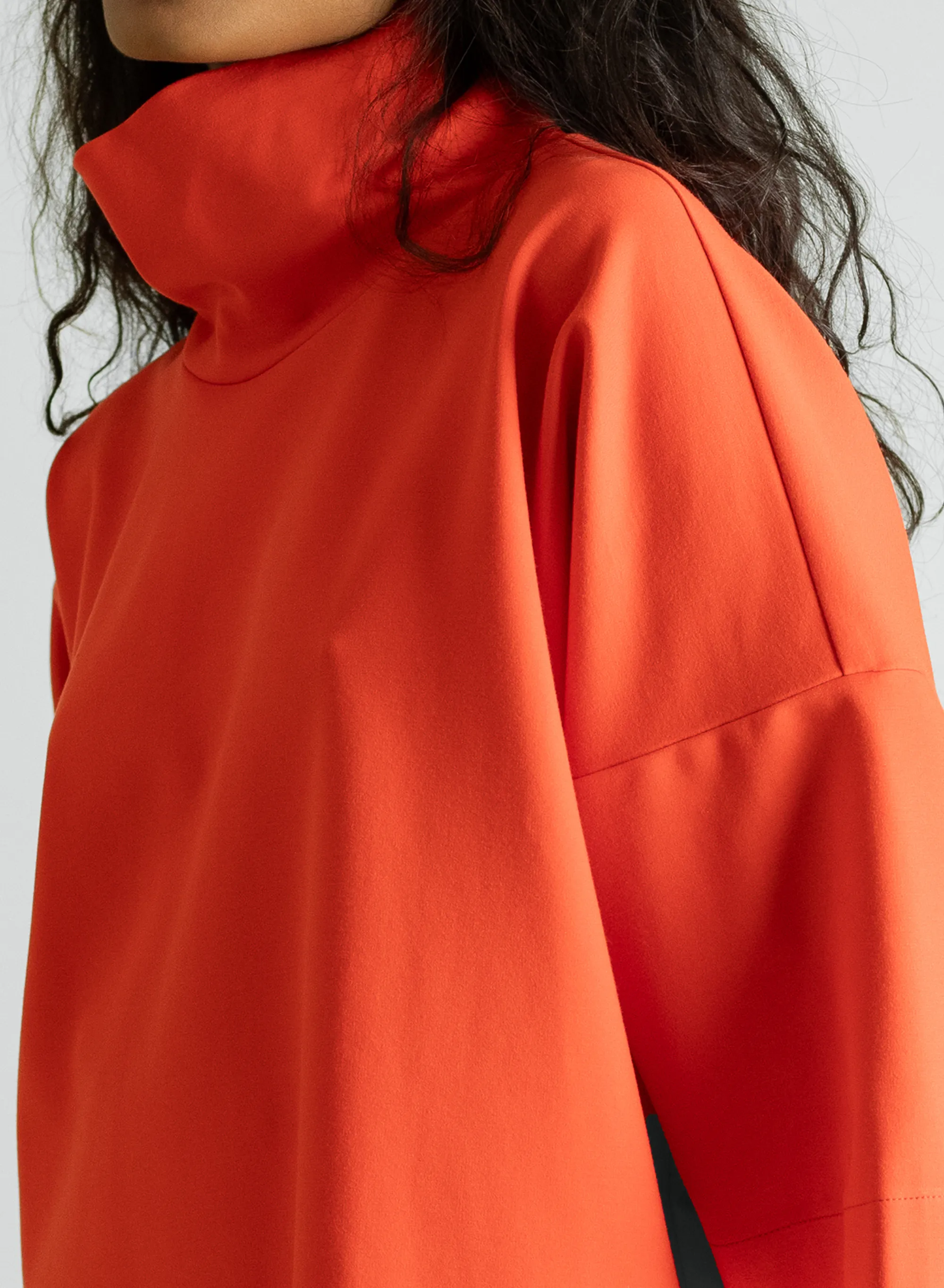 Flared Sleeve Turtleneck - Orange