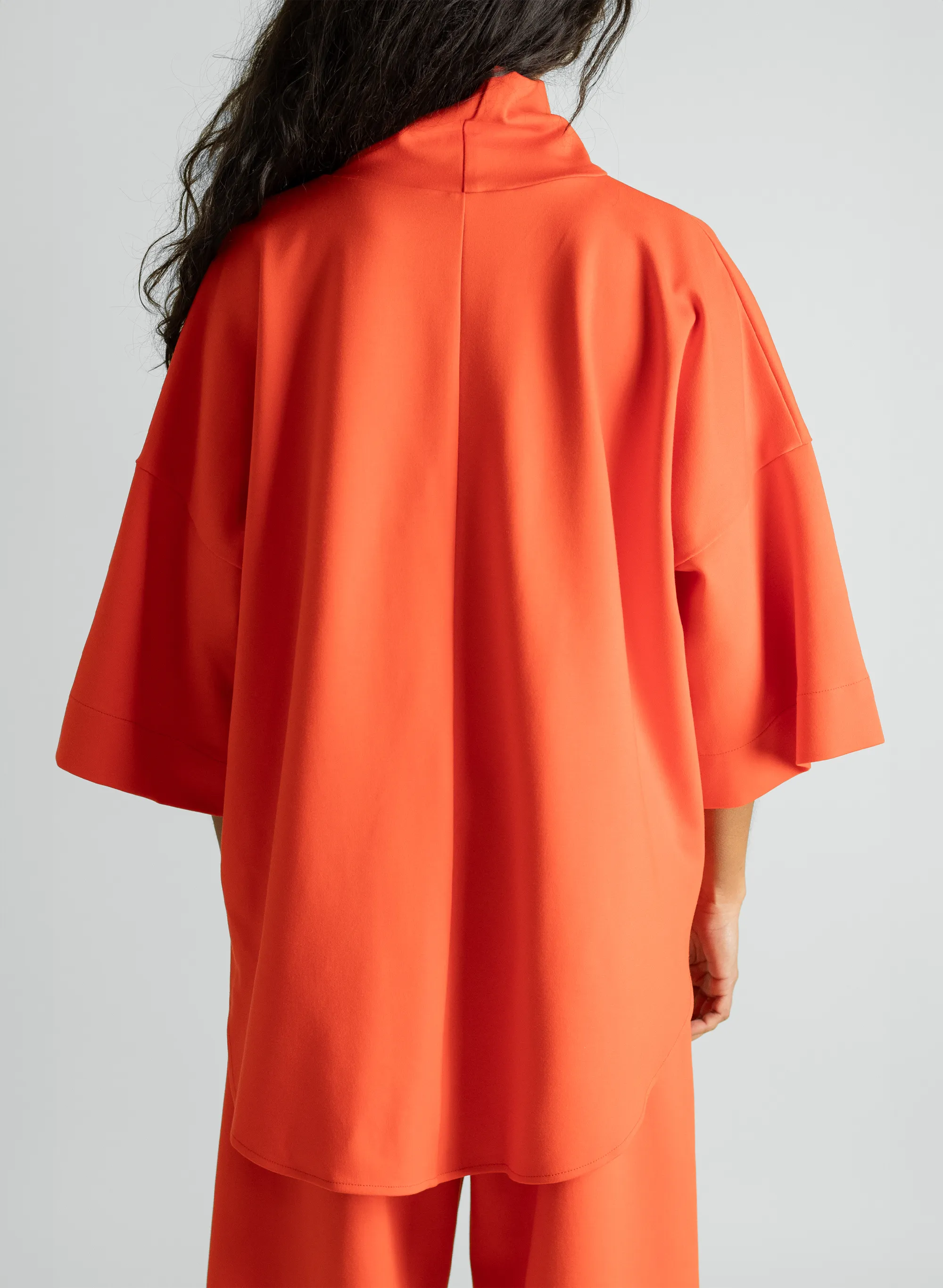 Flared Sleeve Turtleneck - Orange