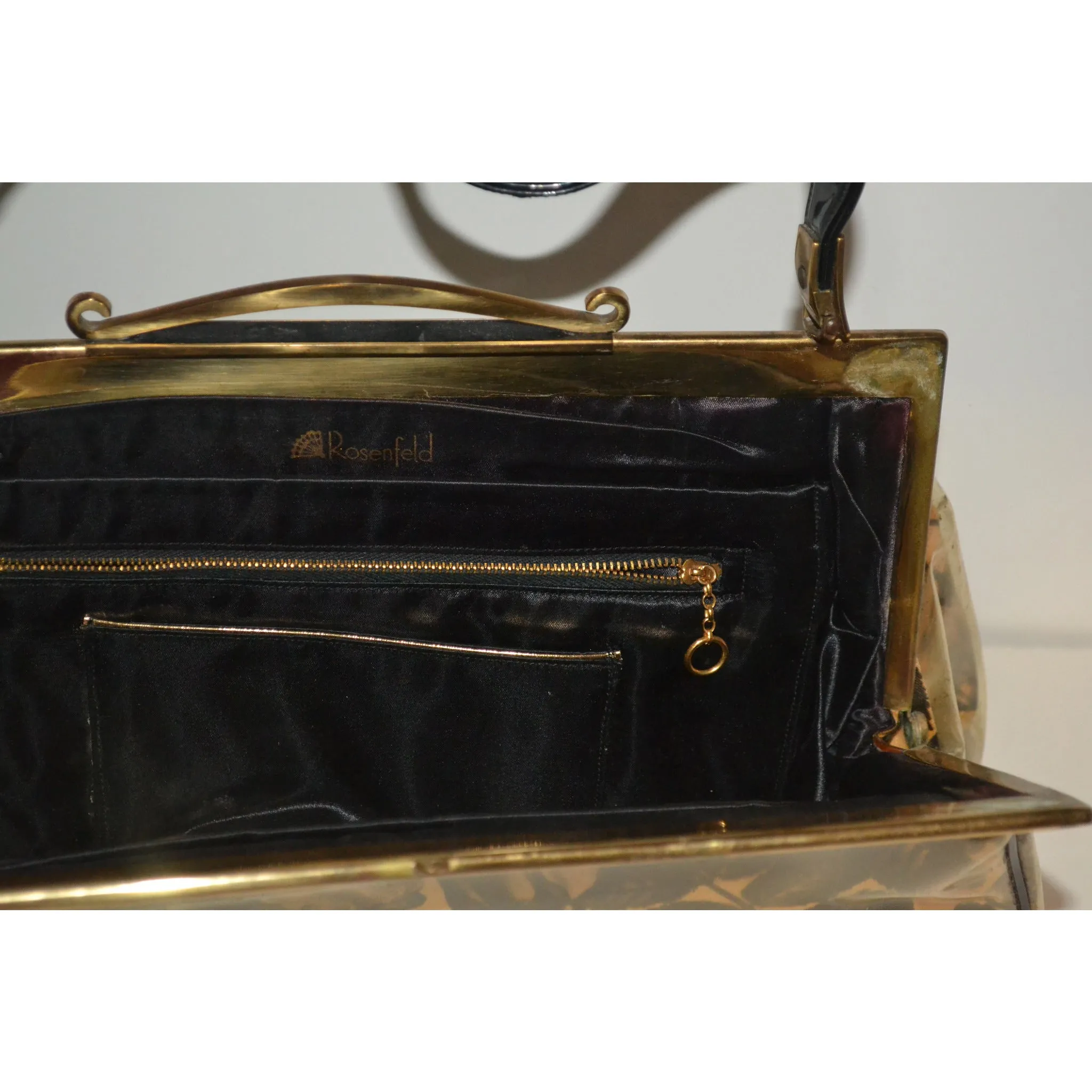 Floral Plastic Handbag By Rosenfeld