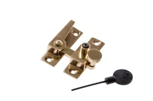 Forged Straight Arm Locking Fastener - Polished Brass