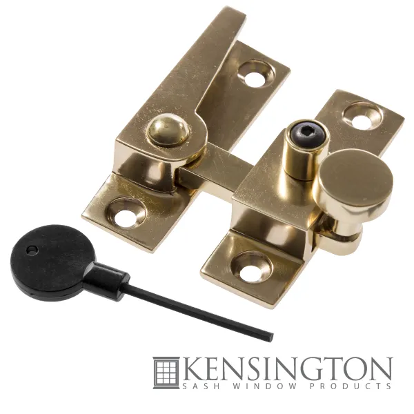 Forged Straight Arm Locking Fastener - Polished Brass