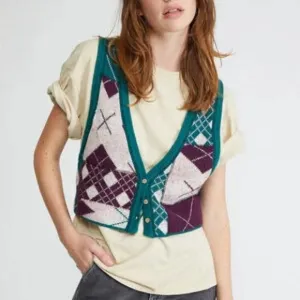 FREE People Camilla Button Front Vest 297tn