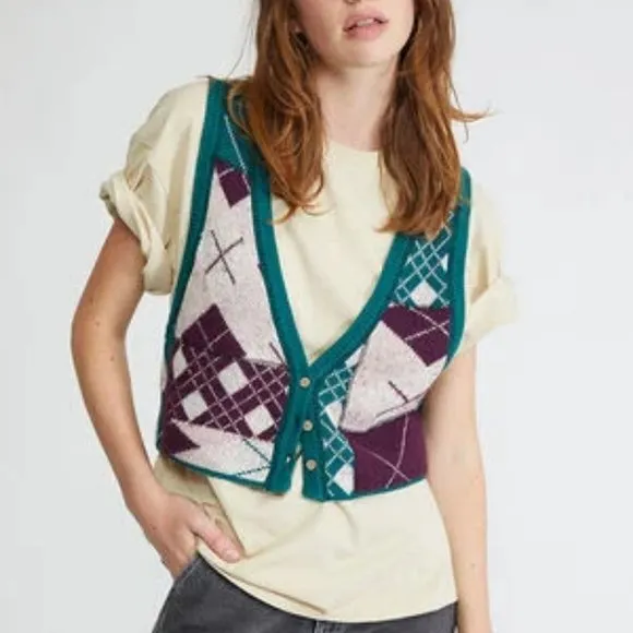 FREE People Camilla Button Front Vest 297tn