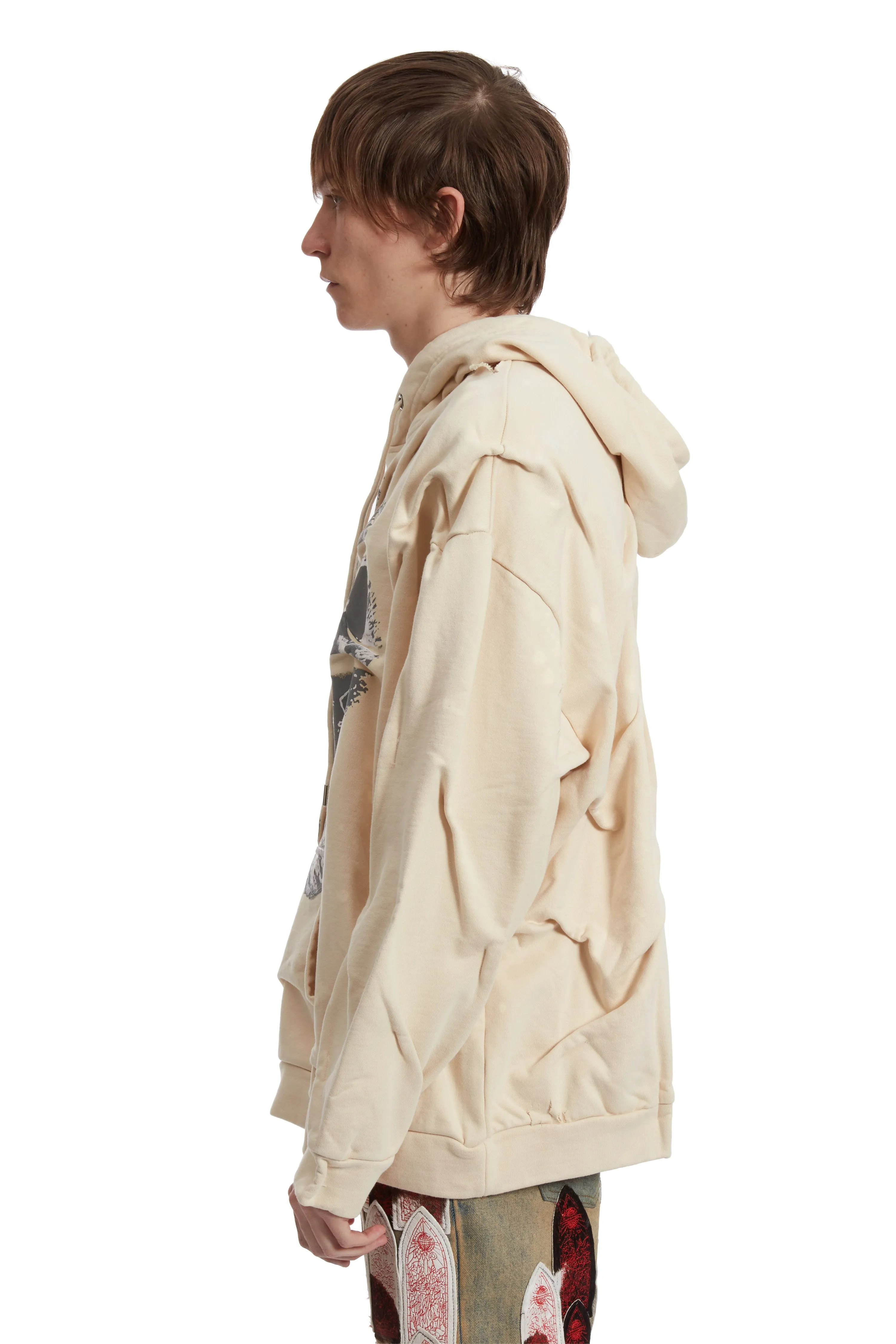 GATHERED EYE HOODED SWEATSHIRT