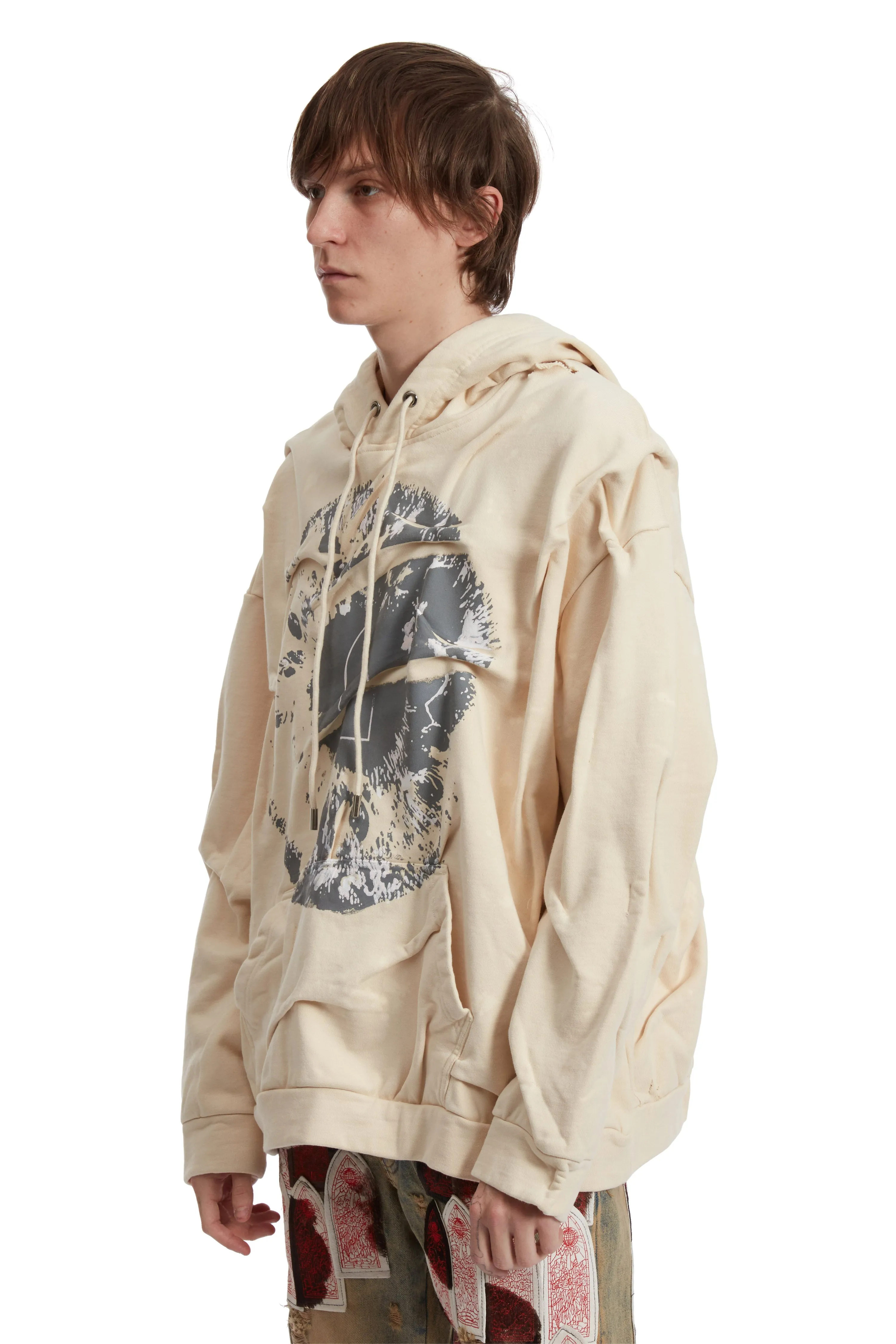 GATHERED EYE HOODED SWEATSHIRT